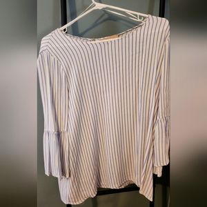 White with blue stripes blouse